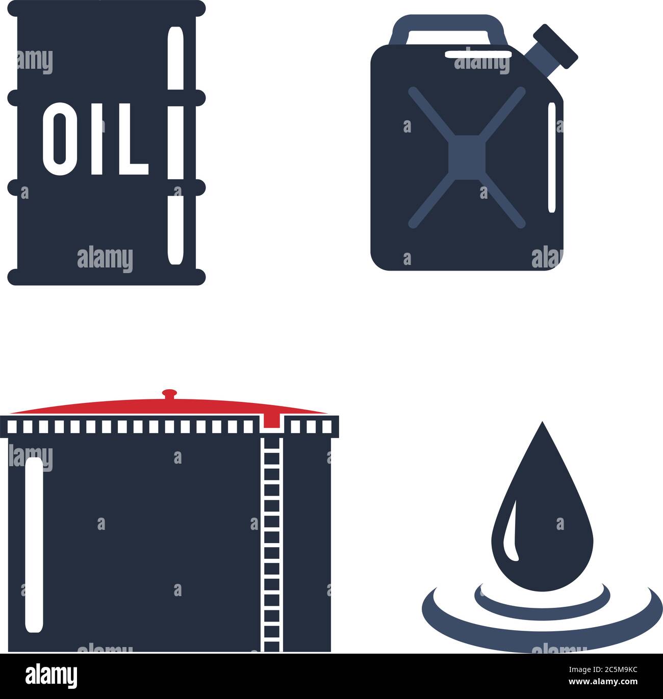 Icône de cartouche de jerrycan vierge d'huiles moteur de style plat. Illustration simple Vector de différents canisters avec huile moteur isolée sur fond blanc. Illustration de Vecteur