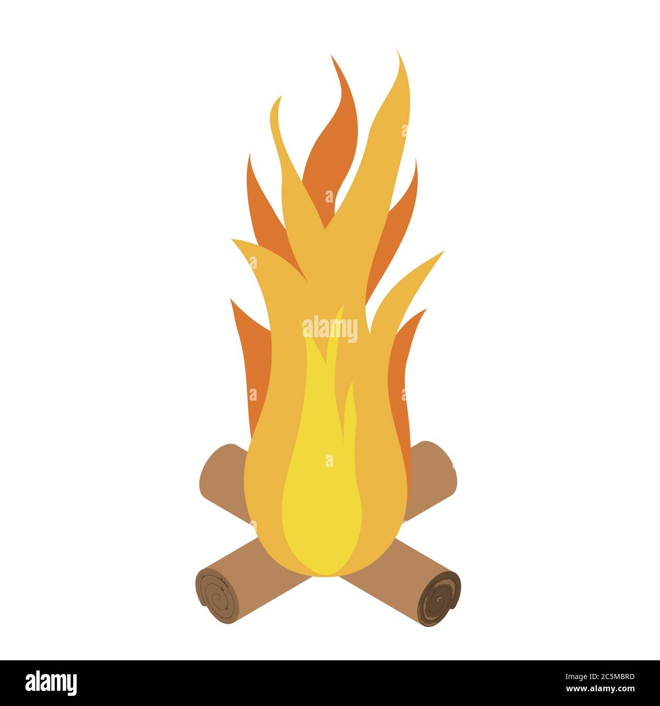 Feu de joie sur fond blanc. Illustration vectorielle. SPE 10. Illustration de Vecteur