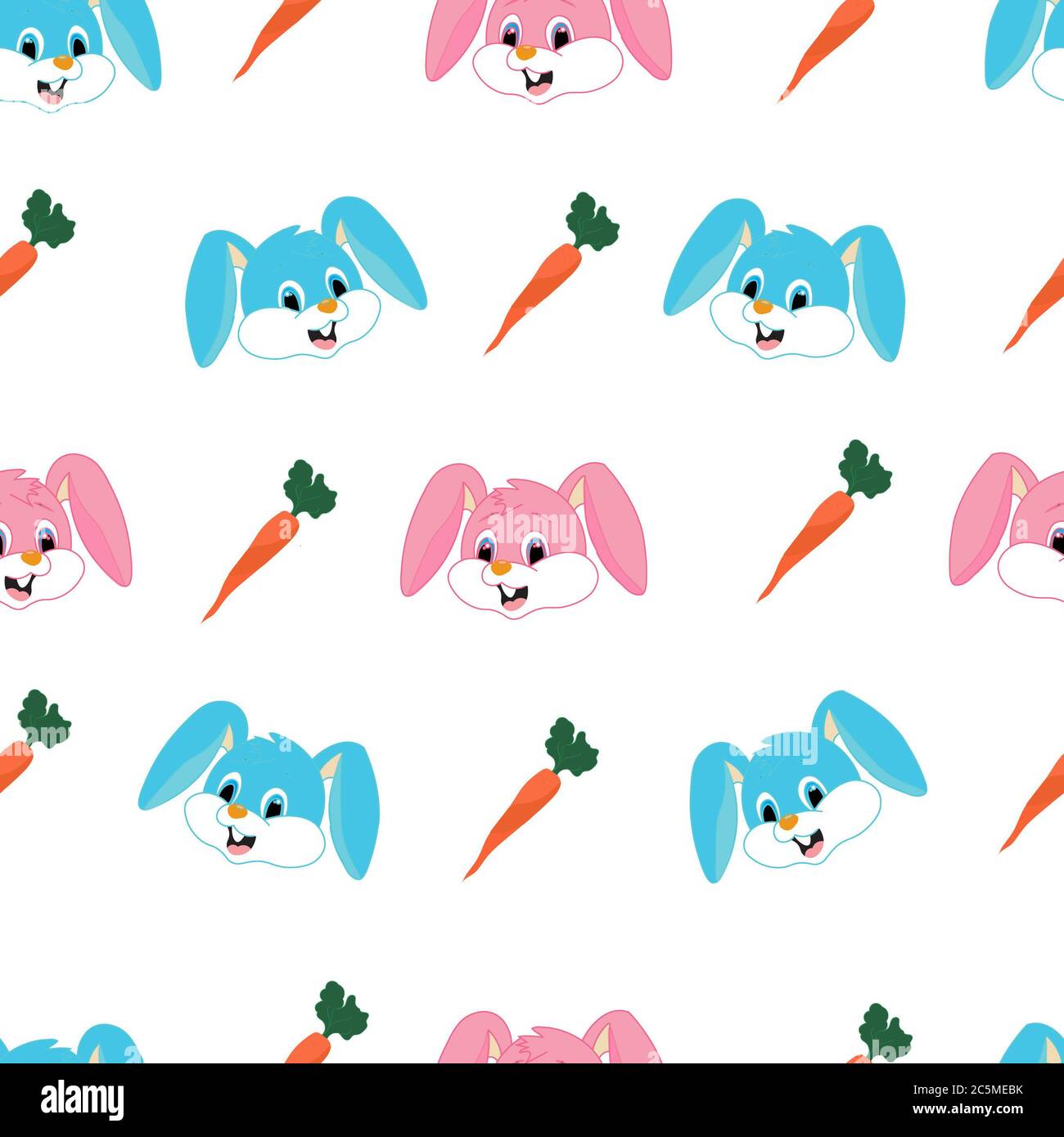 motif de joli lapin sur fond blanc Banque D'Images