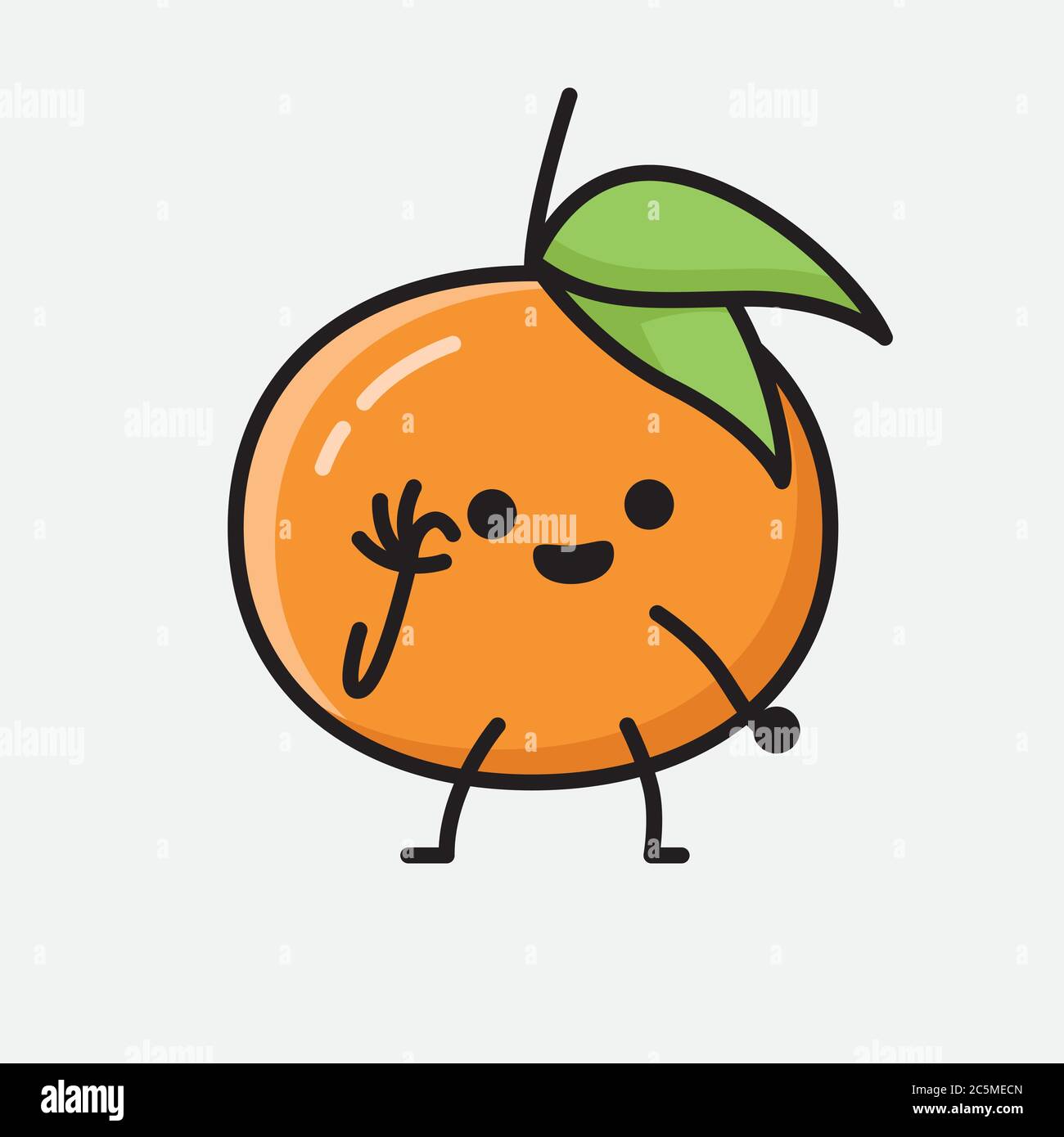 Illustration du caractère mignon de la mascotte aux fruits de Tangerine Illustration de Vecteur