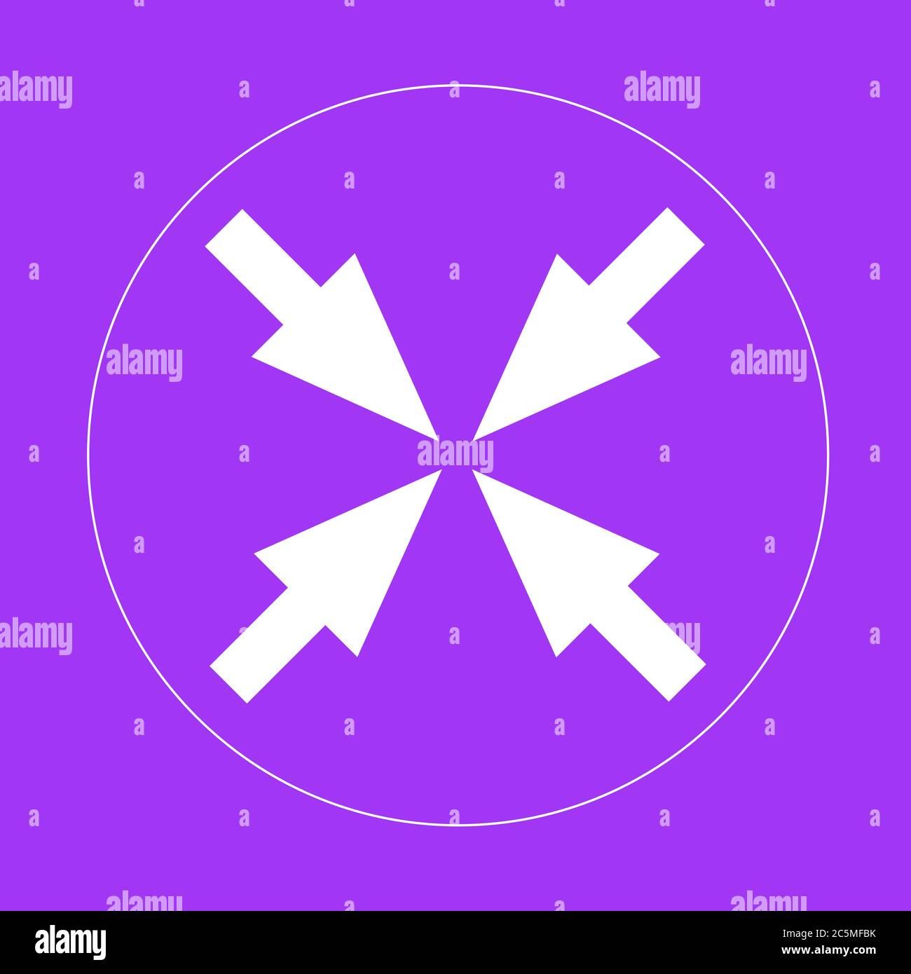 icône de 4 flèches isolée sur fond violet. Illustration vectorielle. Illustration de Vecteur