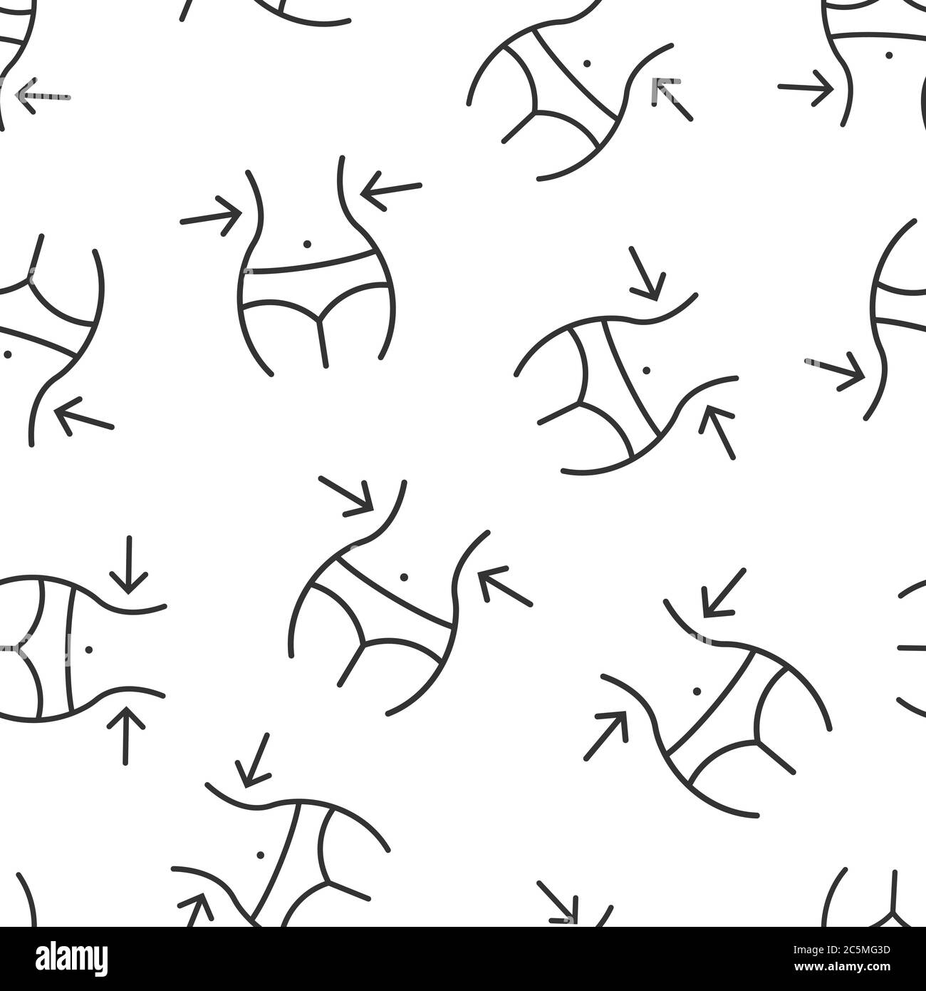 Icône de perte de poids à plat. Illustration du vecteur ventral sur fond blanc isolé. Concept professionnel de la taille athlétique sans coutures. Illustration de Vecteur