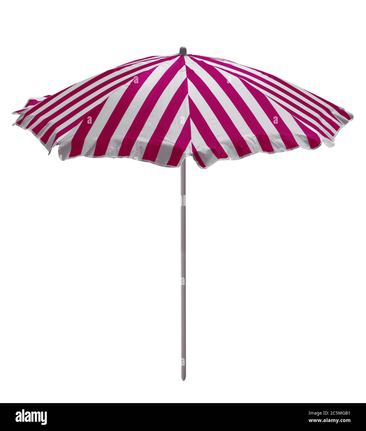 Parasol de plage à rayures rose-blanc isolé sur blanc. Masque inclus Photo  Stock - Alamy