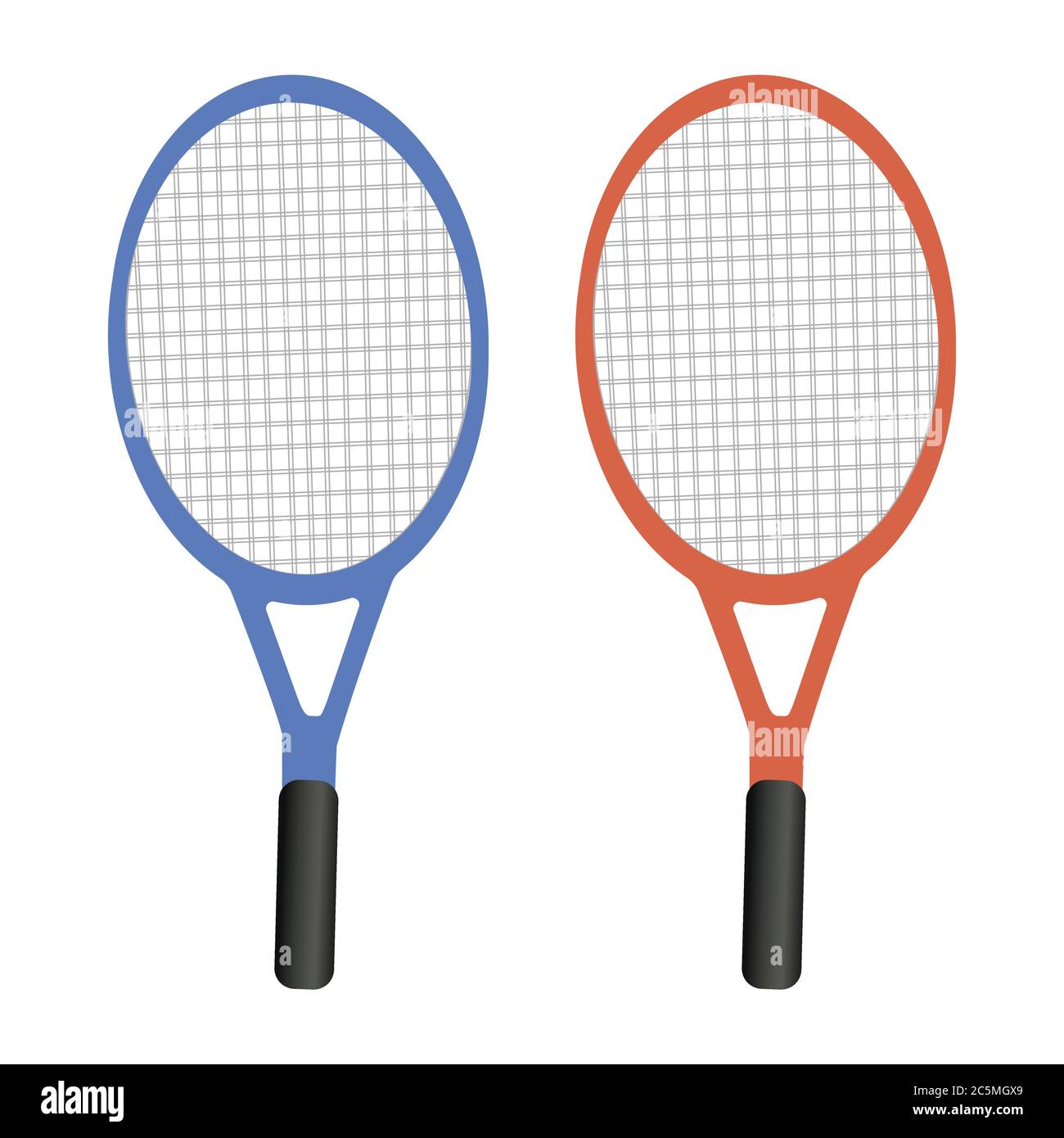 Raquette de tennis avec boule jaune sur fond blanc. Illustration vectorielle de style plat tendance. SPE 10 Illustration de Vecteur
