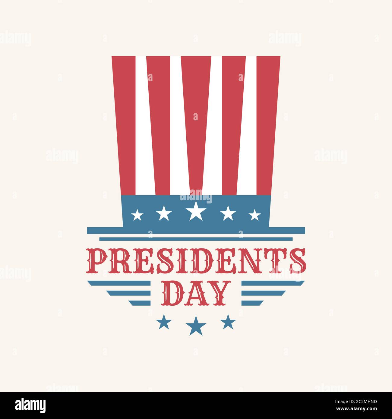 Texte vintage Presidents Day avec drapeau américain. Illustration vectorielle texte dessiné à la main pour la journée des présidents aux États-Unis. Illustration vectorielle EPS Illustration de Vecteur