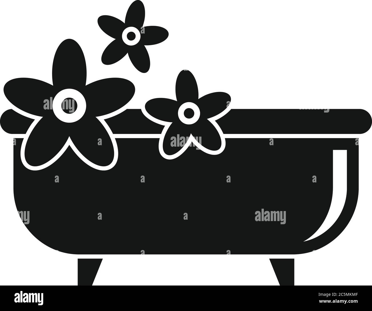 Icône de bain aux herbes médicinales. Illustration simple de l'icône vecteur de baignoire d'herbes médicinales pour la conception de sites Web isolée sur fond blanc Illustration de Vecteur