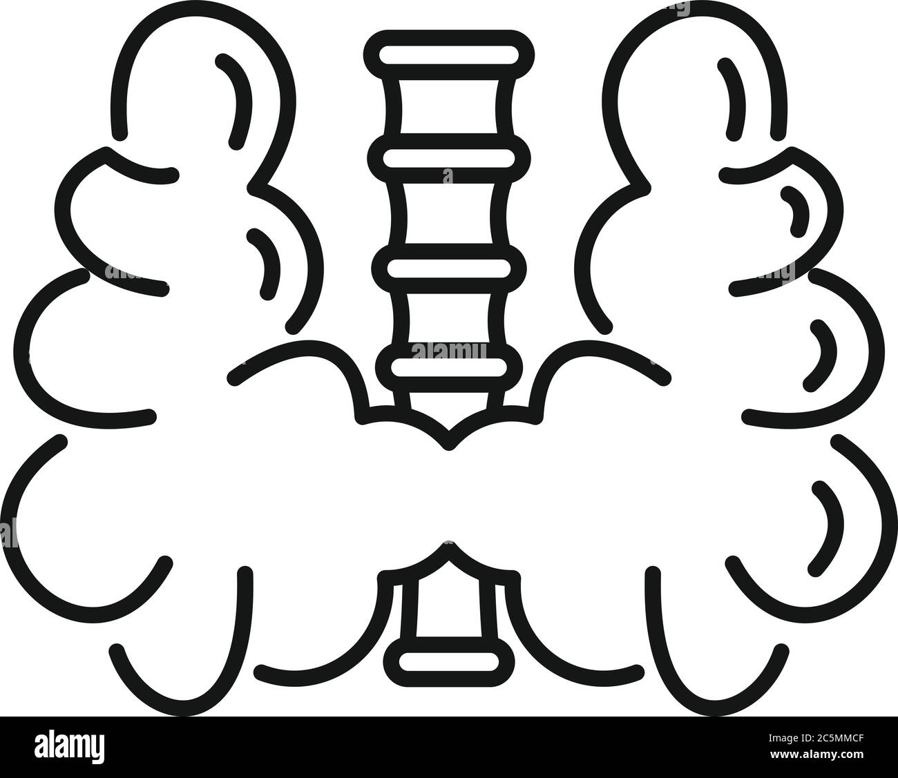 Icône de la glande thyroïde. Contour de la glande thyroïde vecteur icône pour la conception de Web isolé sur fond blanc Illustration de Vecteur