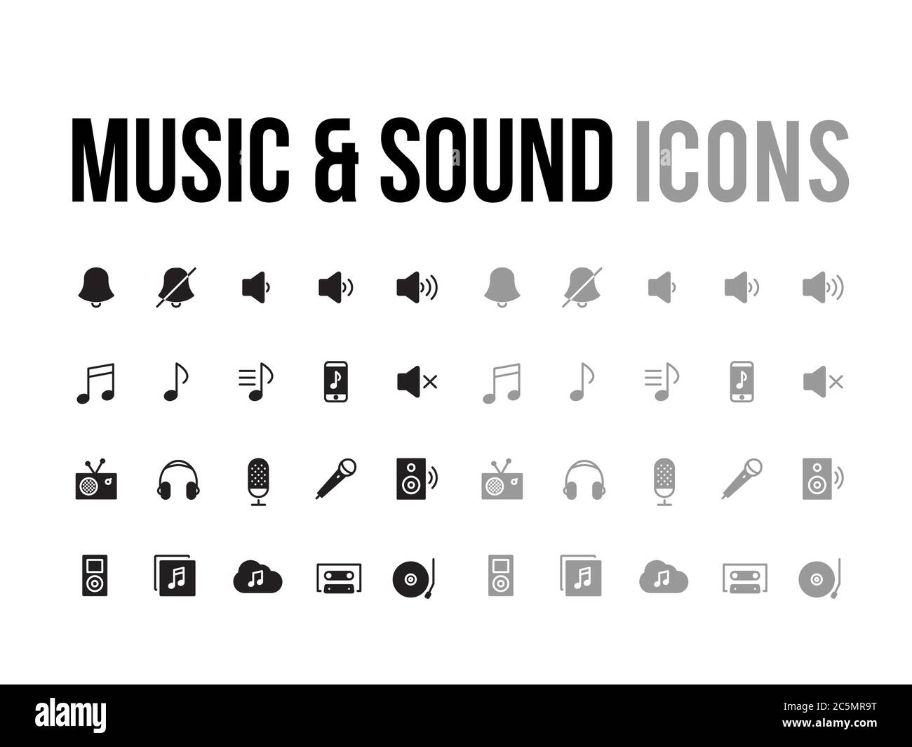 L'icône de vecteur musique et son pour l'application, site Web mobile réactif Illustration de Vecteur