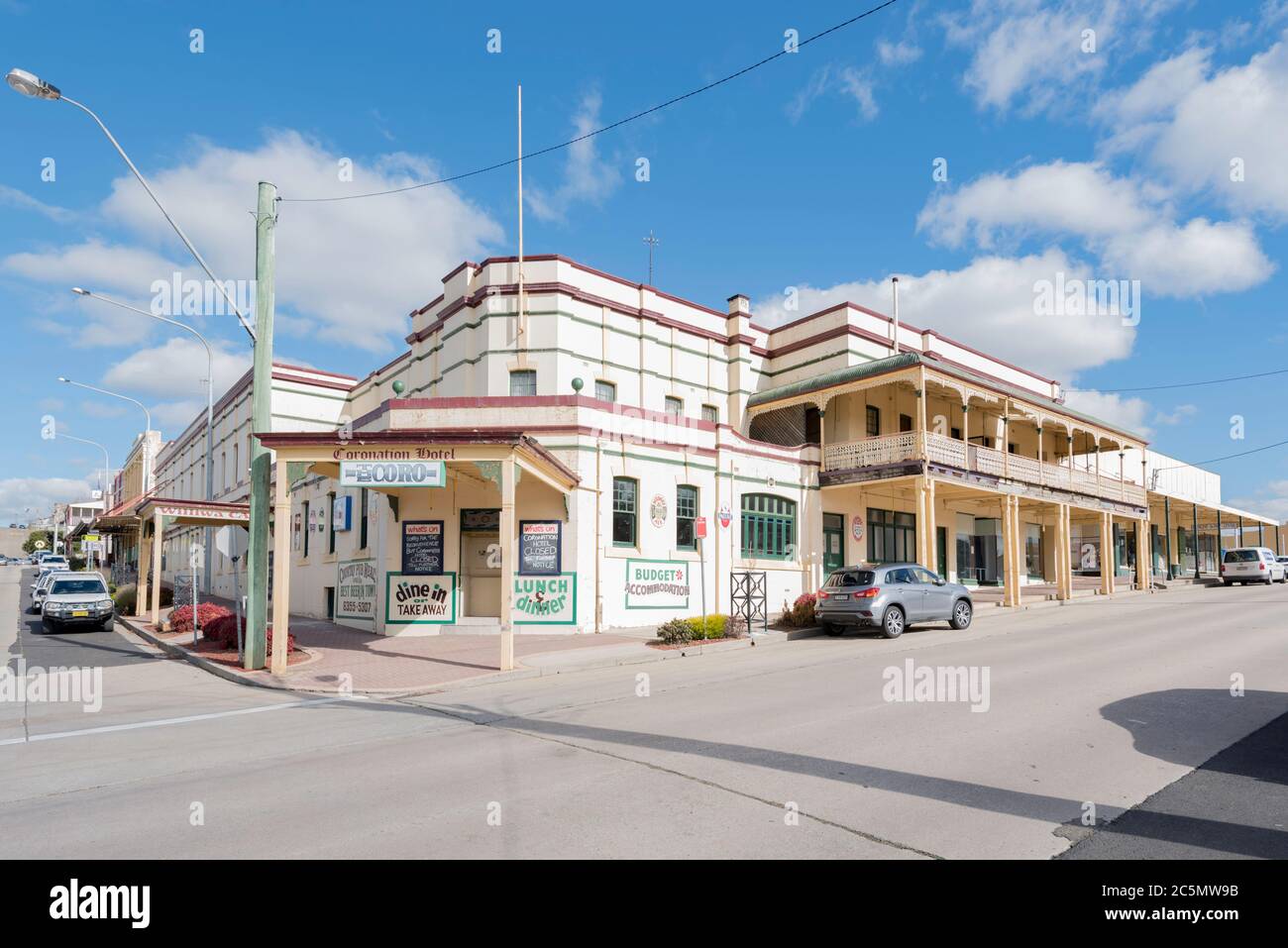 L'hôtel Coronation de Portland, Nouvelle-Galles du Sud, a été nommé pour le nouveau roi d'Angleterre, Edward VII, mais a ouvert juste avant son Coronation en 1902 Banque D'Images