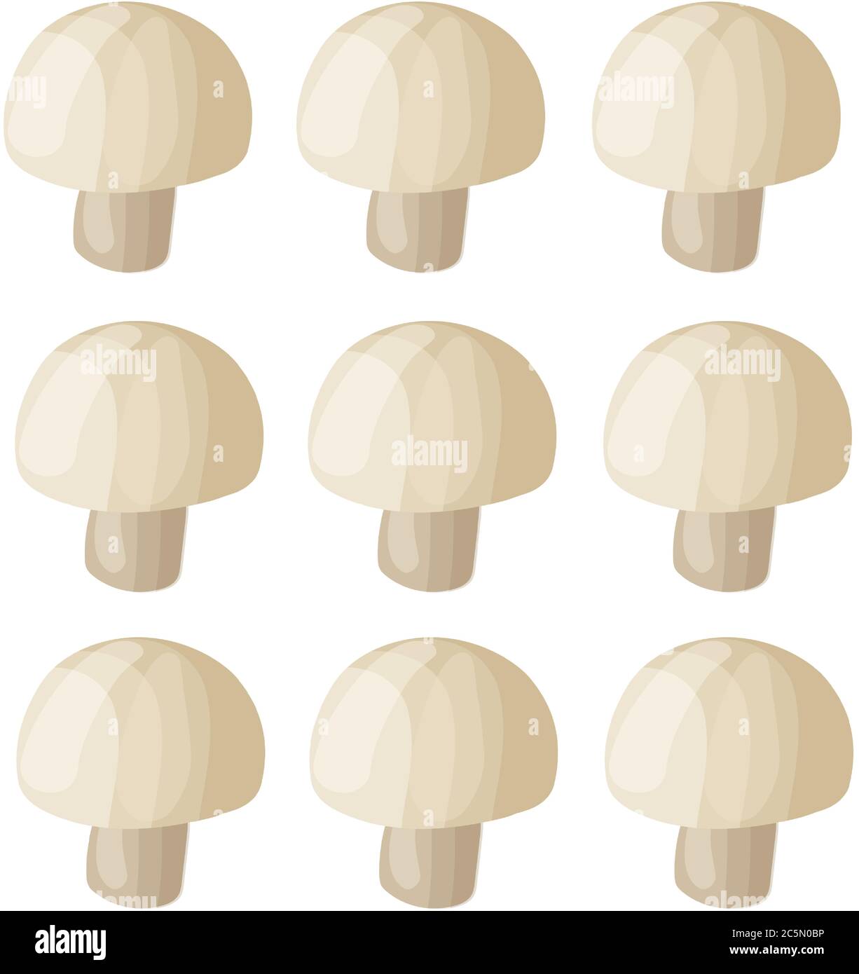 Illustration vectorielle de l'icône du champignon champignon. Champignon organique de dessin animé frais isolé sur fond blanc utilisé pour le magazine, livre, affiche, carte Illustration de Vecteur