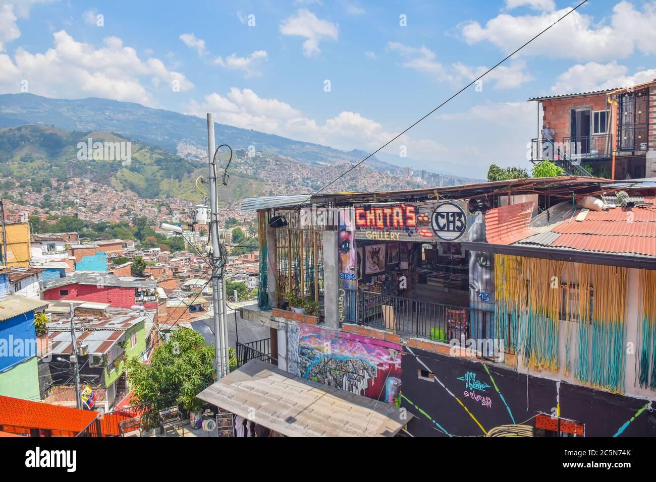Comuna 13, Medellin, Colombie Banque D'Images