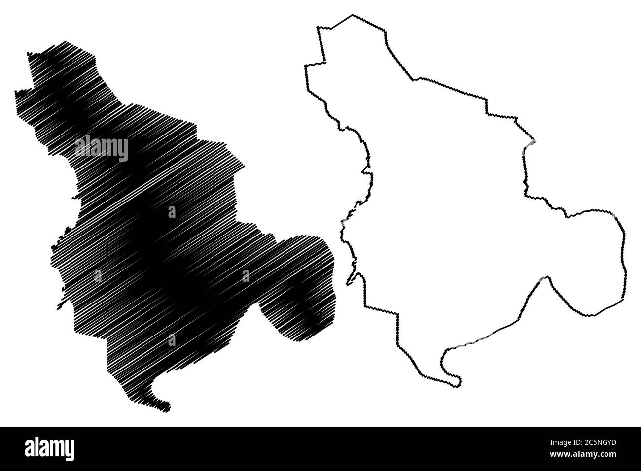 Ispahan (République islamique d'Iran, Perse, province d'Ispahan) carte illustration vectorielle, croquis de griffonnage ville d'Ispahan, Sepahan, Esfahan ou Hispah Illustration de Vecteur