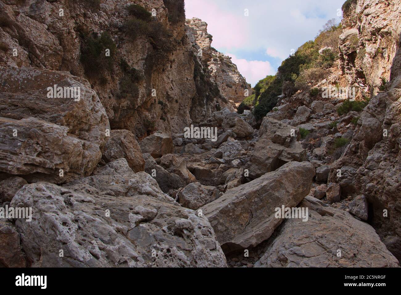 Gorge à Palatia sur l'île de Saria près de Karpathos en Grèce, Europe Banque D'Images