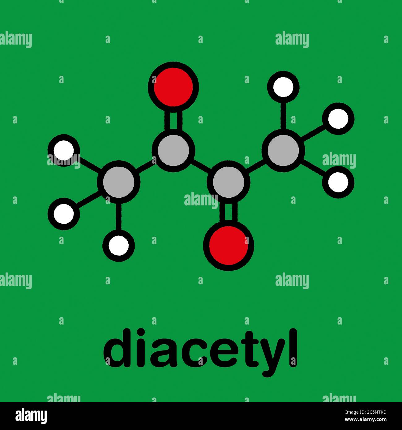 Molécule de diacétyle (butanedione). Responsable du goût du beurre ...