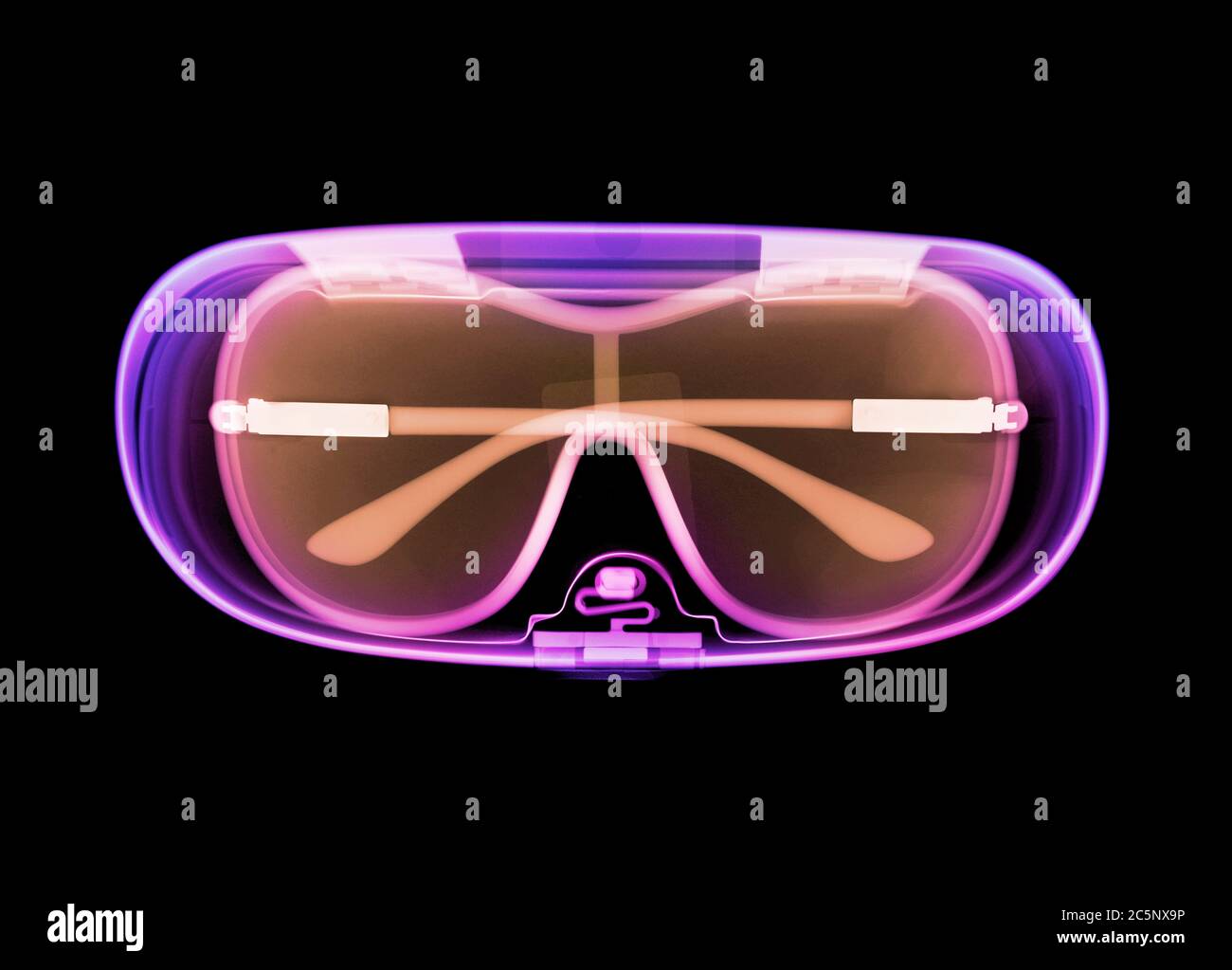 Lunettes en étui, rayons X de couleur. Banque D'Images Lunettes en étui, rayons X de couleur. Banque D'Images