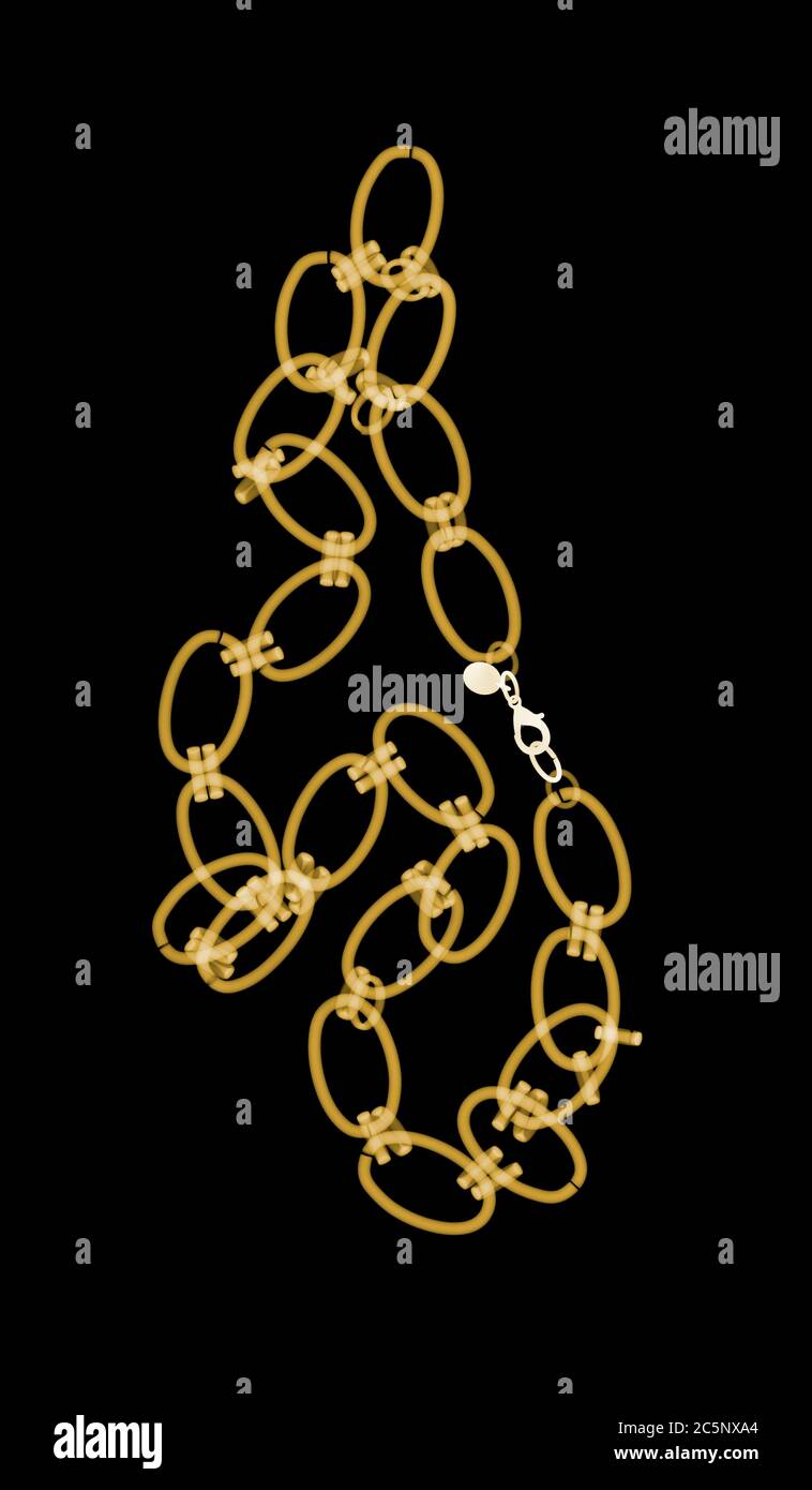 Collier à chaîne, rayons X de couleur. Banque D'Images Collier à chaîne, rayons X de couleur. Banque D'Images
