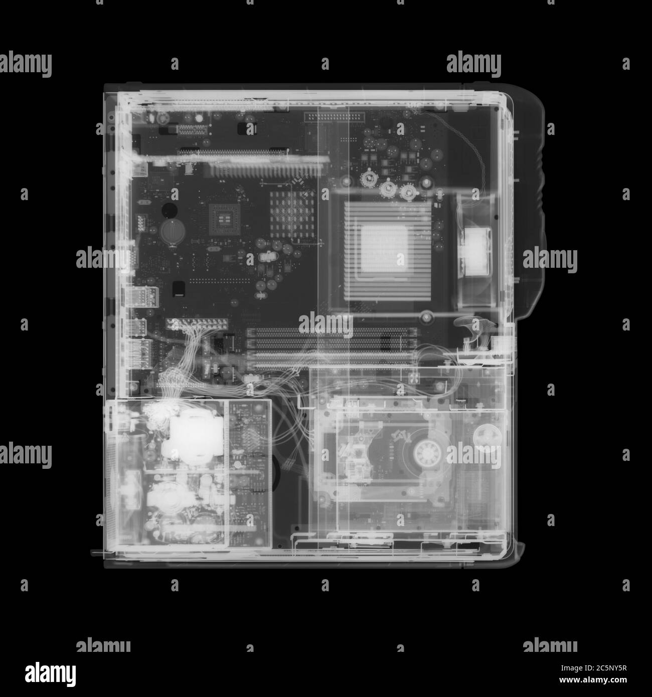 Ordinateur de bureau, rayons X. Banque D'Images