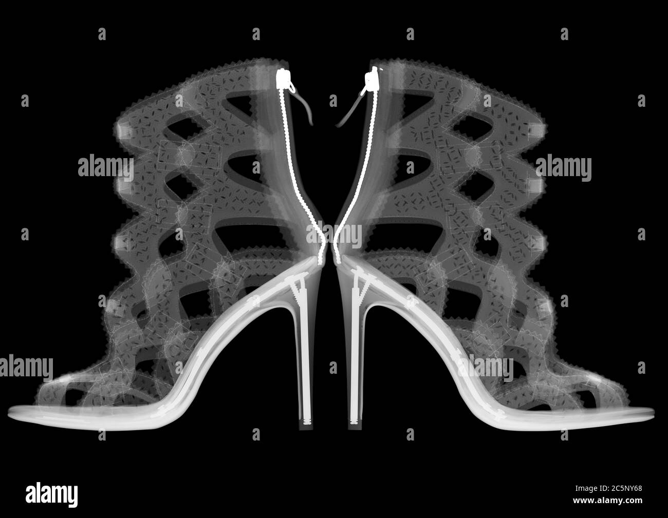 Chaussures à talons hauts, rayons X. Banque D'Images