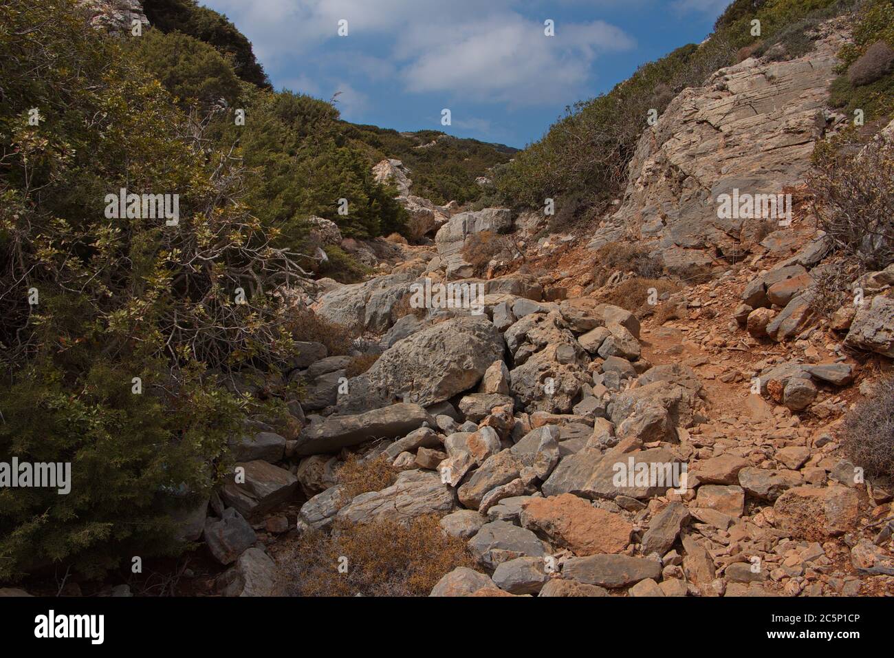 Gorge à Palatia sur l'île de Saria près de Karpathos en Grèce, Europe Banque D'Images