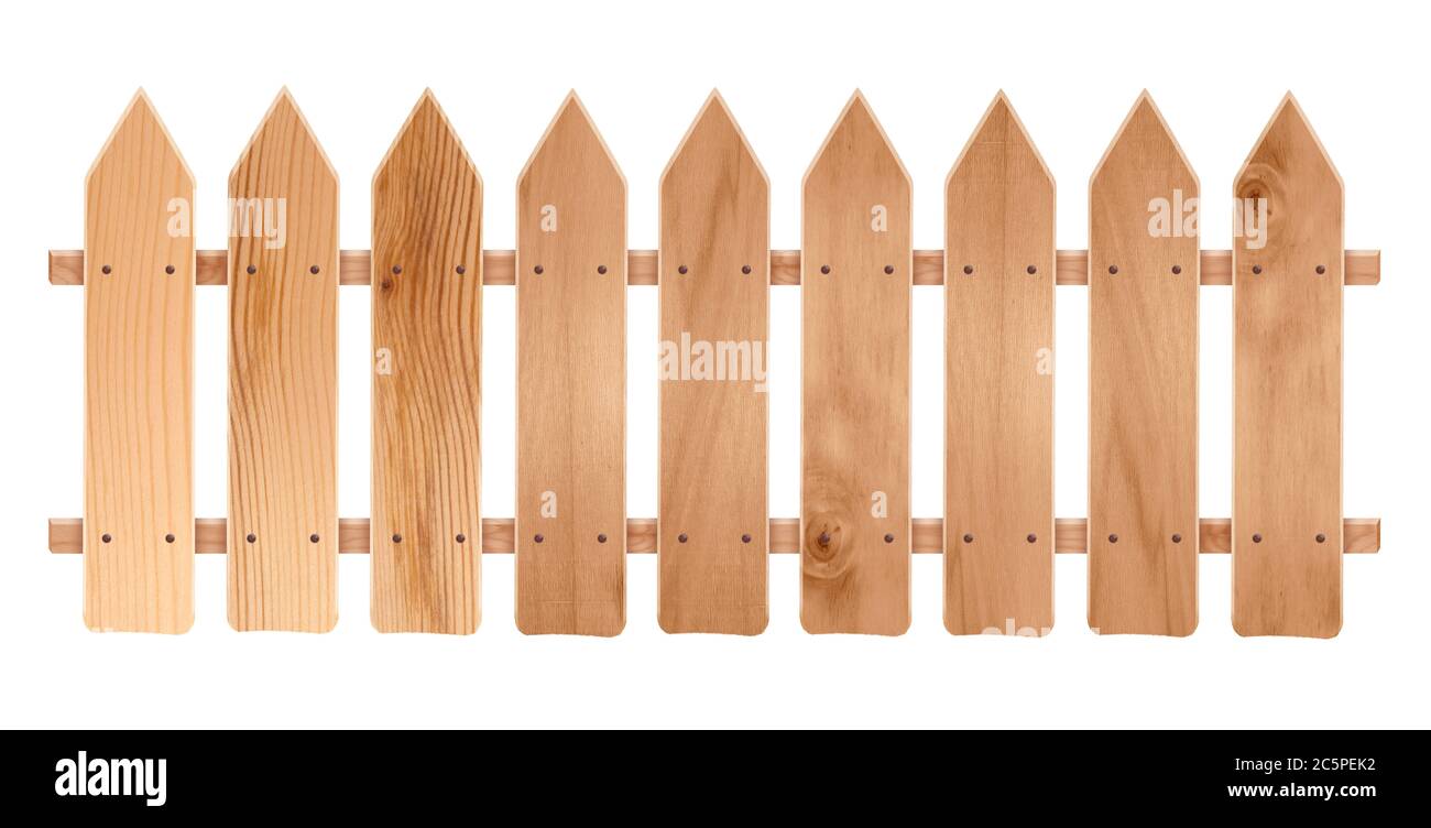 Une clôture en bois isolée sur fond blanc Banque D'Images Une clôture en bois isolée sur fond blanc Banque D'Images