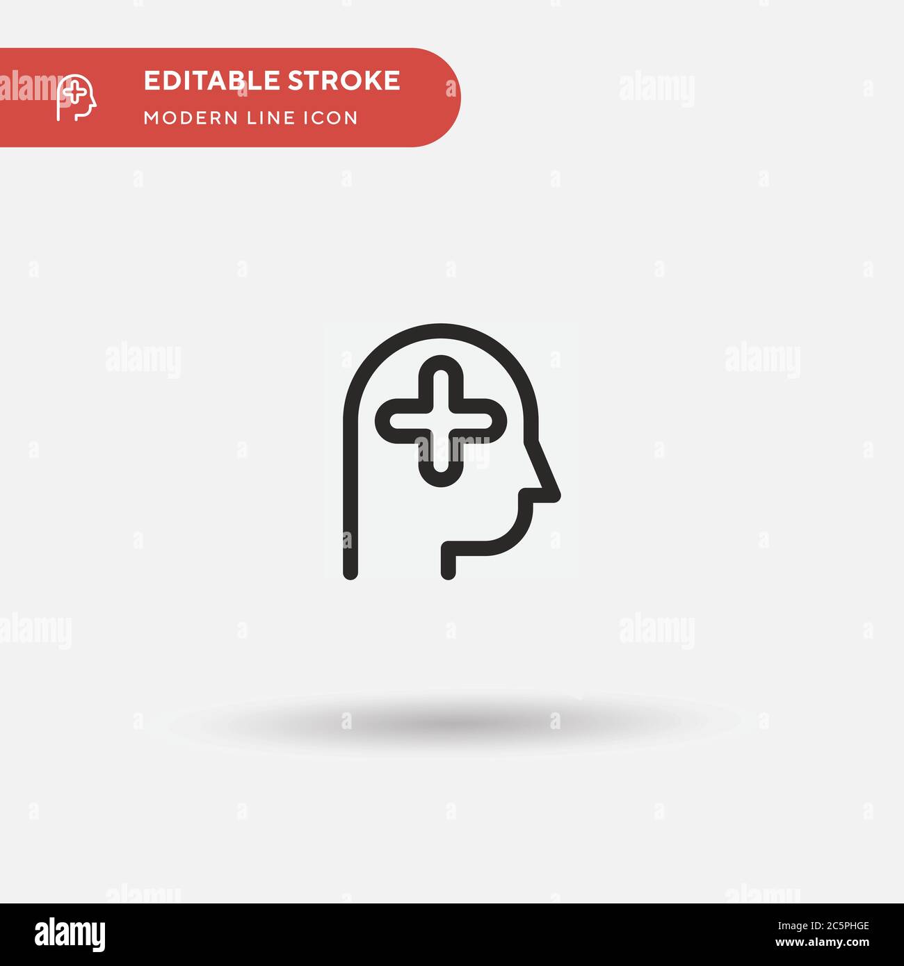 Santé mentale simple icône vecteur. Modèle de conception de symbole d'illustration pour l'élément d'interface utilisateur Web mobile. Pictogramme moderne de couleur parfaite sur contour modifiable. Icônes de santé mentale pour votre projet d'entreprise Illustration de Vecteur