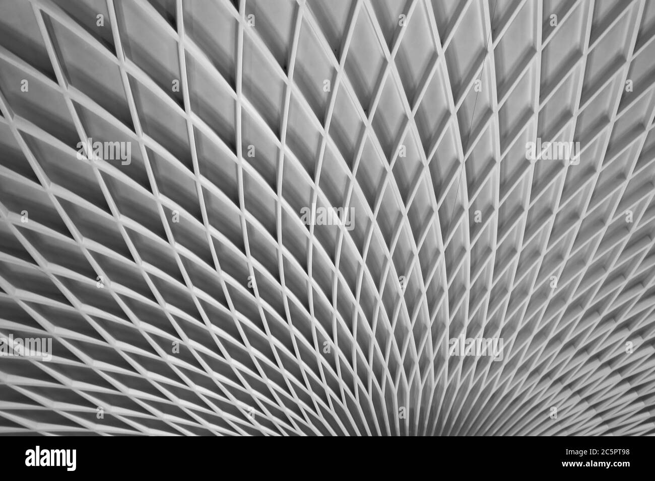 Vue intérieure du dôme en béton côtelé du Palazzetto dello Sport à Rome Banque D'Images