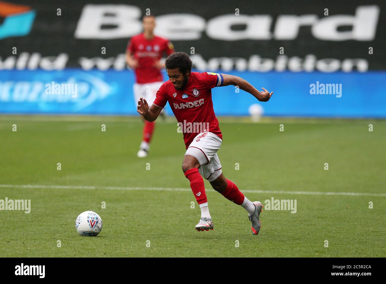 Bristol, Royaume-Uni. 04e juillet 2020. Korey Smith de Bristol ville en action. Match de championnat EFL Skybet, Bristol City et Cardiff City au stade Ashton Gate de Bristol le samedi 4 juillet 2020. Cette image ne peut être utilisée qu'à des fins éditoriales. Usage éditorial uniquement, licence requise pour un usage commercial. Aucune utilisation dans les Paris, les jeux ou les publications d'un seul club/ligue/joueur. photo par Andrew Orchard/Andrew Orchard sports Photography/Alamy Live News crédit: Andrew Orchard sports Photography/Alamy Live News Banque D'Images
