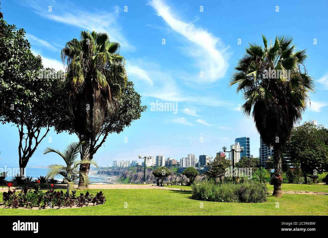 Jardin public à Barranco dans le sud de Lima, pérou Banque D'Images