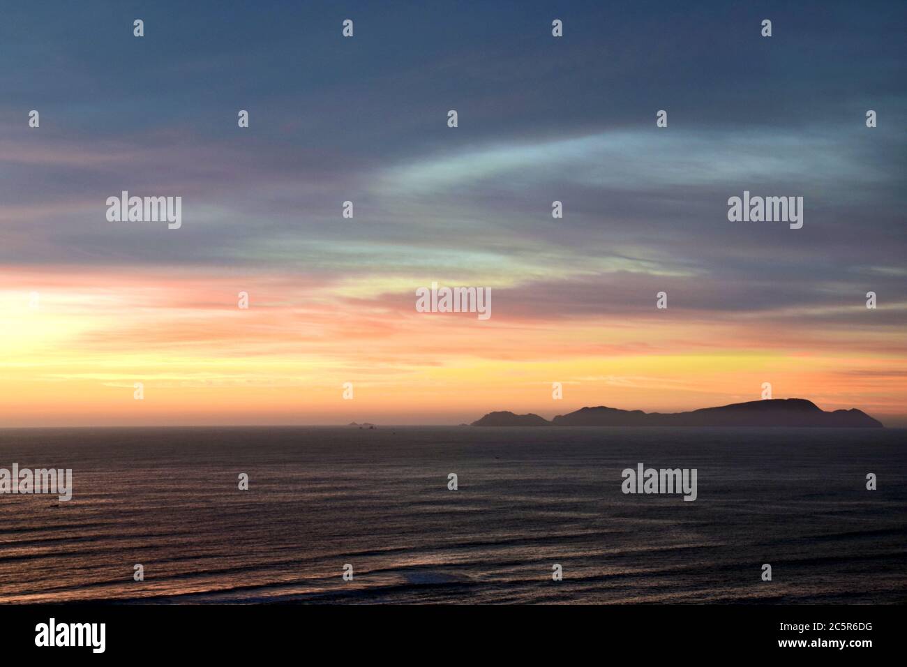 Crépuscule à Lima, Pérou Banque D'Images