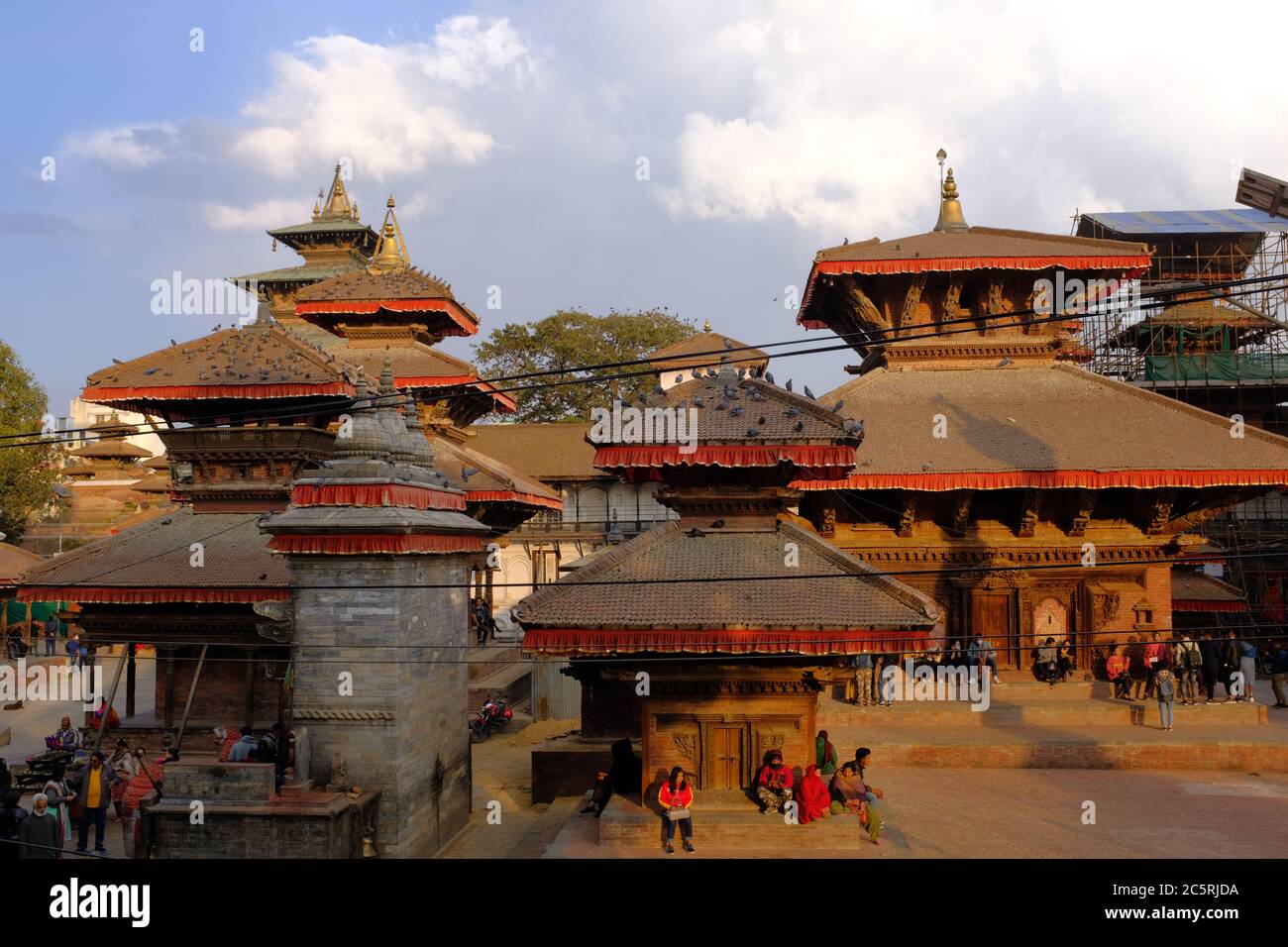 Temples historiques du complexe Hanuman Dhoka Durbar à l'intérieur de la place Kathmandu Durbar, au Népal Banque D'Images