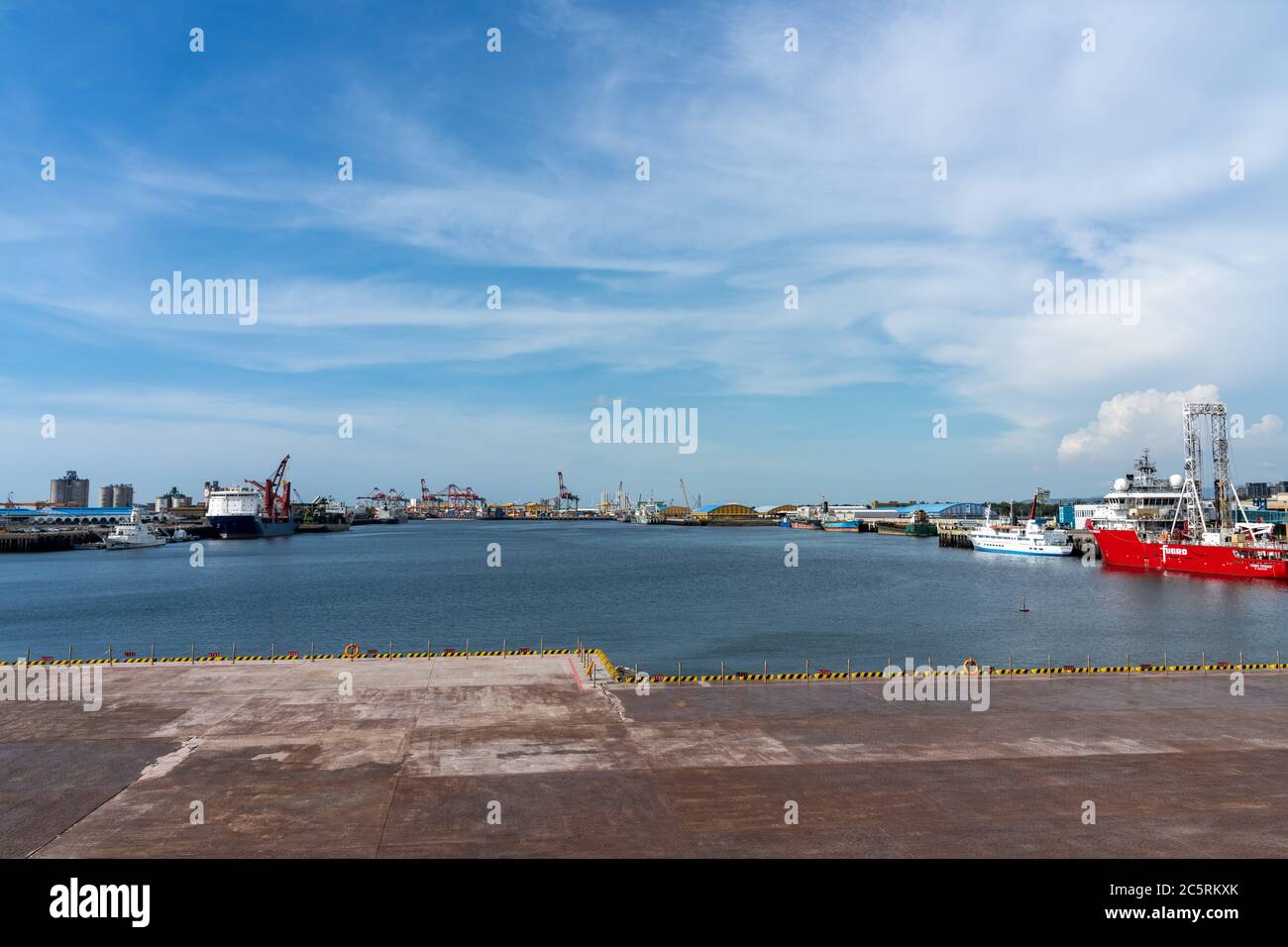 Le port de Taichung, deuxième plus grand port de Taïwan après le port de Kaohsiung. District de Wuqi, Taichung, Taïwan Banque D'Images