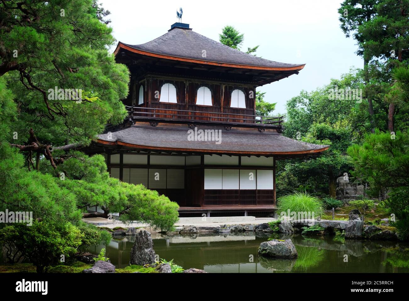 Le kannonden à Jisho-ji, communément appelé Pavillon d'argent (Ginkaku-ji). Un temple bouddhiste Zen à Kyoto, Japon. Banque D'Images
