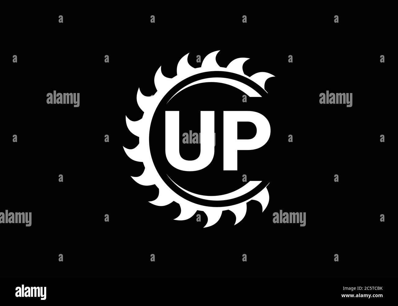 Modèle de scénario de logo U P initial pour la lettre du monogramme. LOGO LETTRE UP Illustration de Vecteur