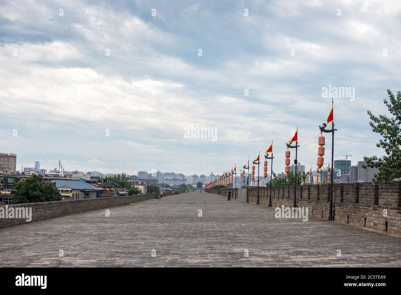 Xian, province de Shaanxi / Chine - 4 août 2015 : murs de la ville de Xian les plus grands et les mieux conservés des murs de la vieille ville en Chine Banque D'Images