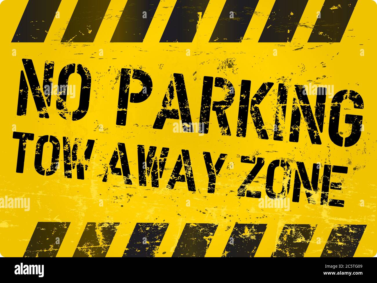 Pas de stationnement, zone de remorquage, signalisation routière, illustration vectorielle, grungy Illustration de Vecteur
