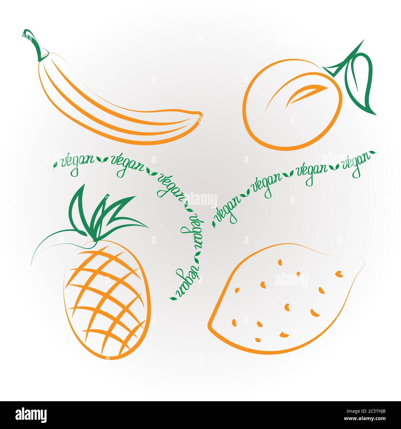 la nourriture végétalienne, un ensemble de légumes et de fruits dessinés pour la conception de matériel promotionnel, pour les cafés et les restaurants Illustration de Vecteur la nourriture végétalienne, un ensemble de légumes et de fruits dessinés pour la conception de matériel promotionnel, pour les cafés et les restaurants Illustration de Vecteur