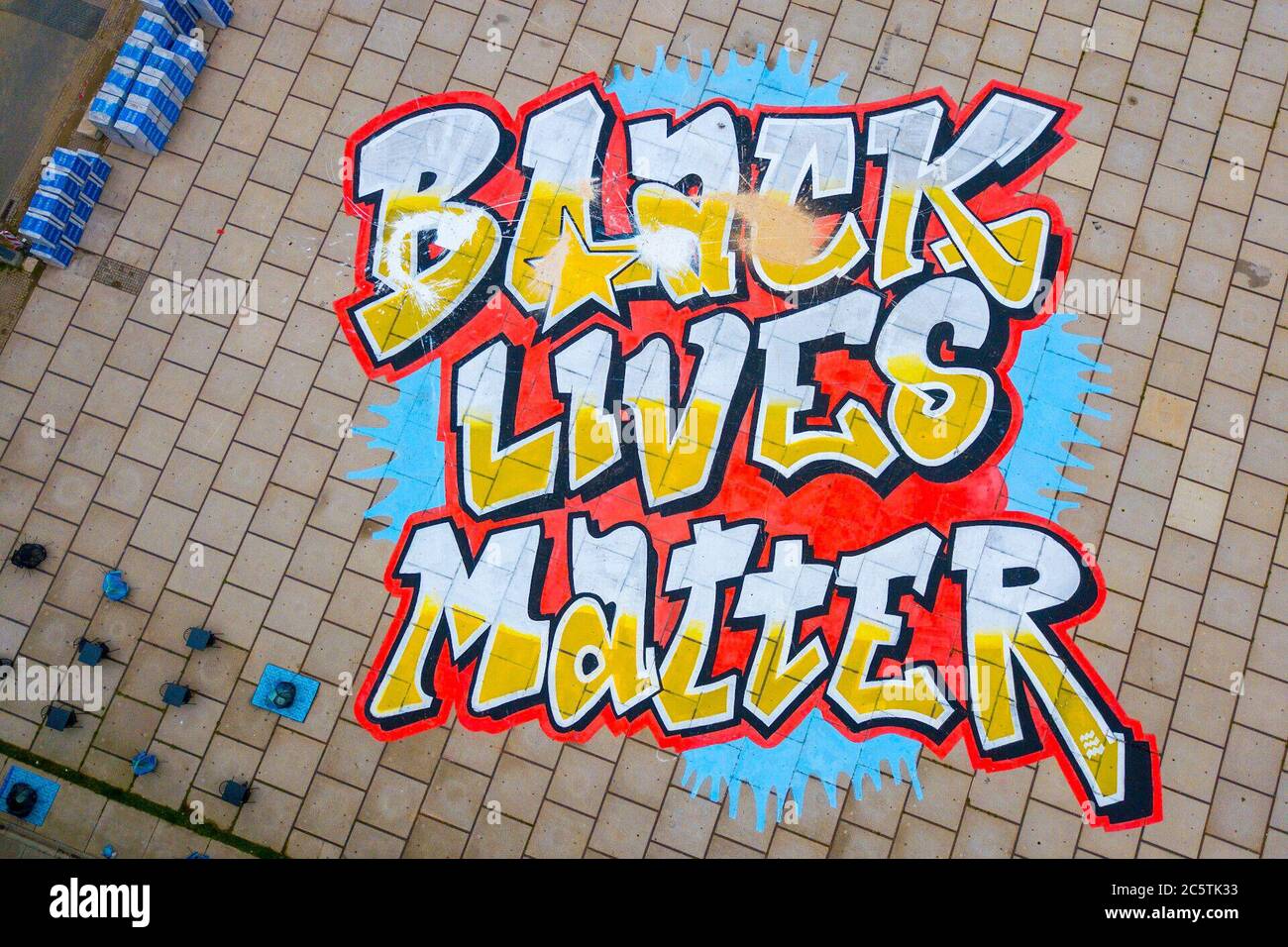 EINDHOVEN, 05-07-2020, dutchnews, Black Lives Matter Artwork Defacé Credit: Pro Shots/Alay Live News Banque D'Images