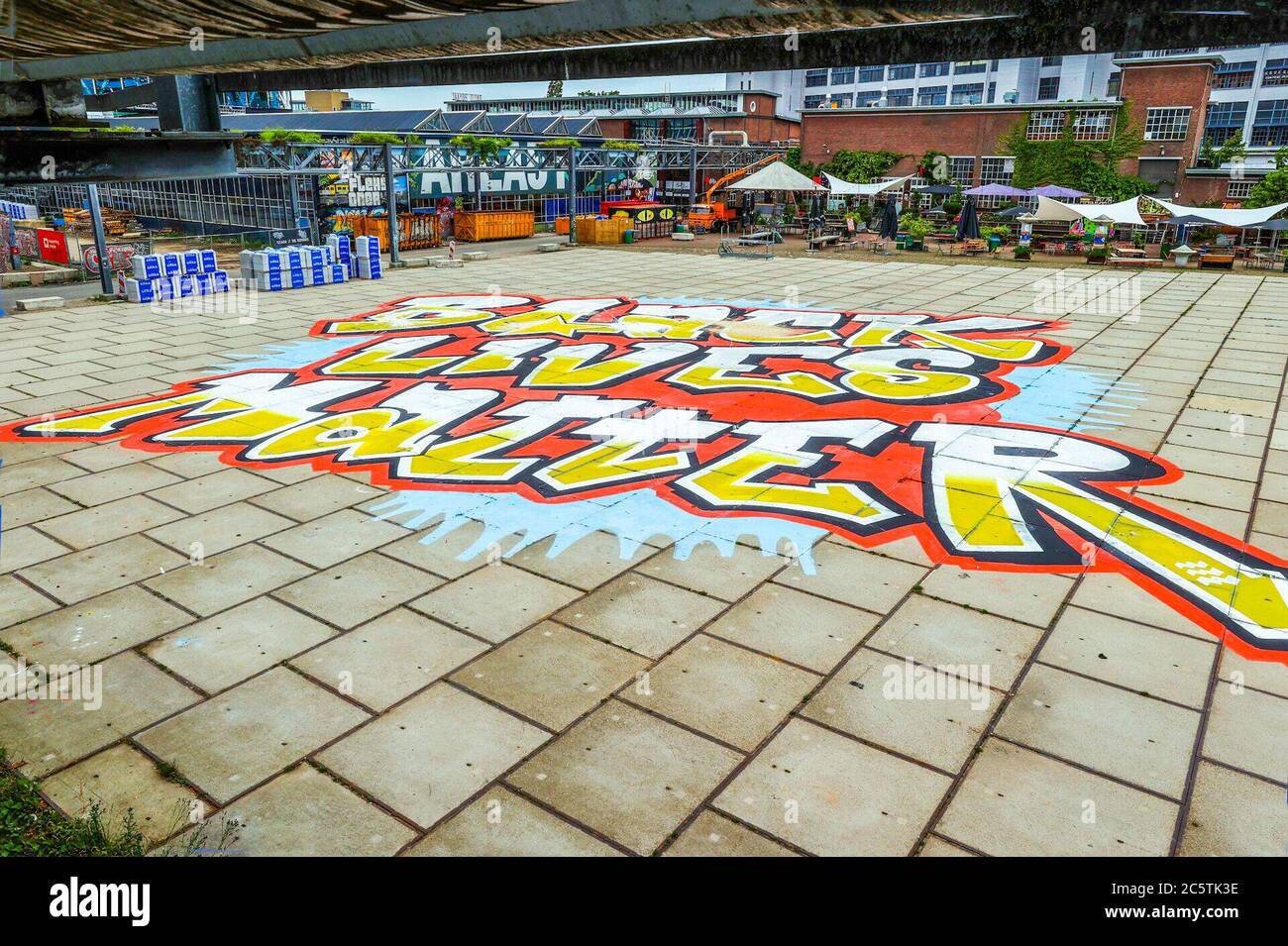 EINDHOVEN, 05-07-2020, dutchnews, Black Lives Matter Artwork Defacé Credit: Pro Shots/Alay Live News Banque D'Images