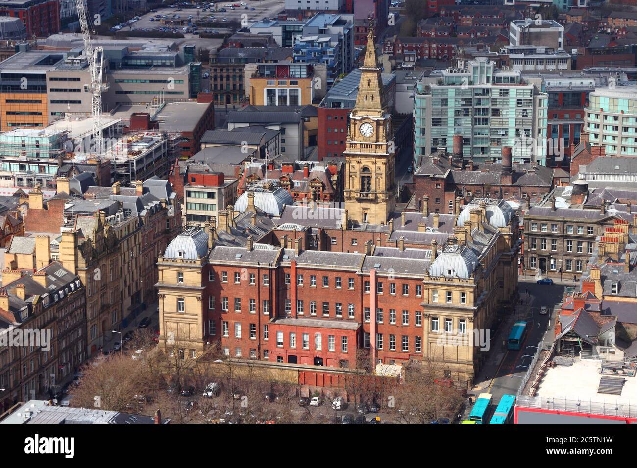 Liverpool Royaume-Uni. Vue aérienne de la ville avec le conseil municipal de Liverpool. Banque D'Images