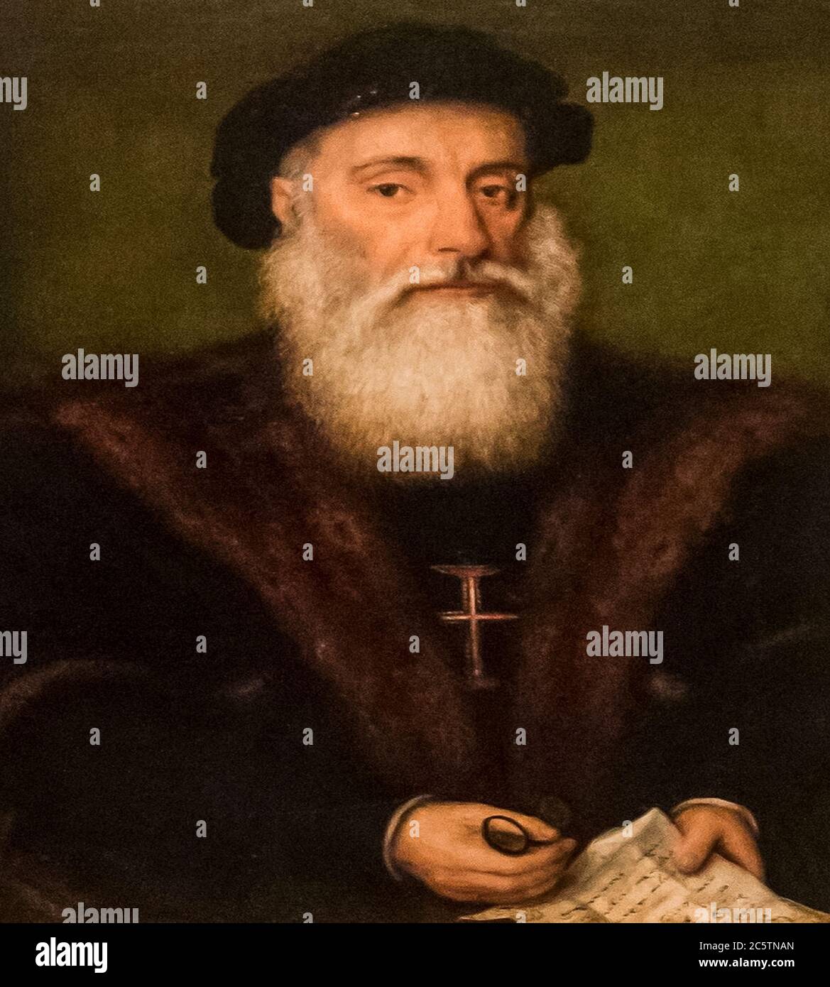 Portrait de Vasco da Gama. Ecole portugaise. Peint par le retrato de Gregorio Lopes. Centre d'accueil d'EXPLORADORES, Trujillo, Espagne Banque D'Images