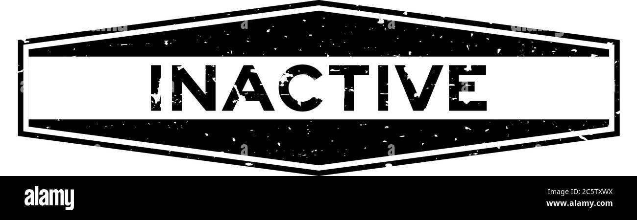 Grafez le mot noir inactif en caoutchouc hexagonal sur fond blanc Illustration de Vecteur