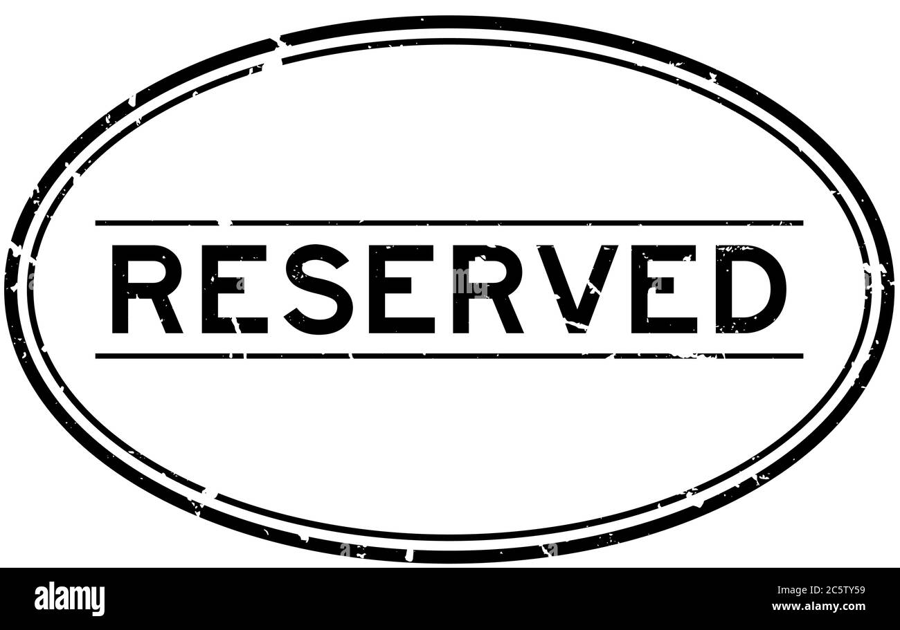 Grage noir réservé mot ovale joint en caoutchouc timbre sur fond blanc Illustration de Vecteur