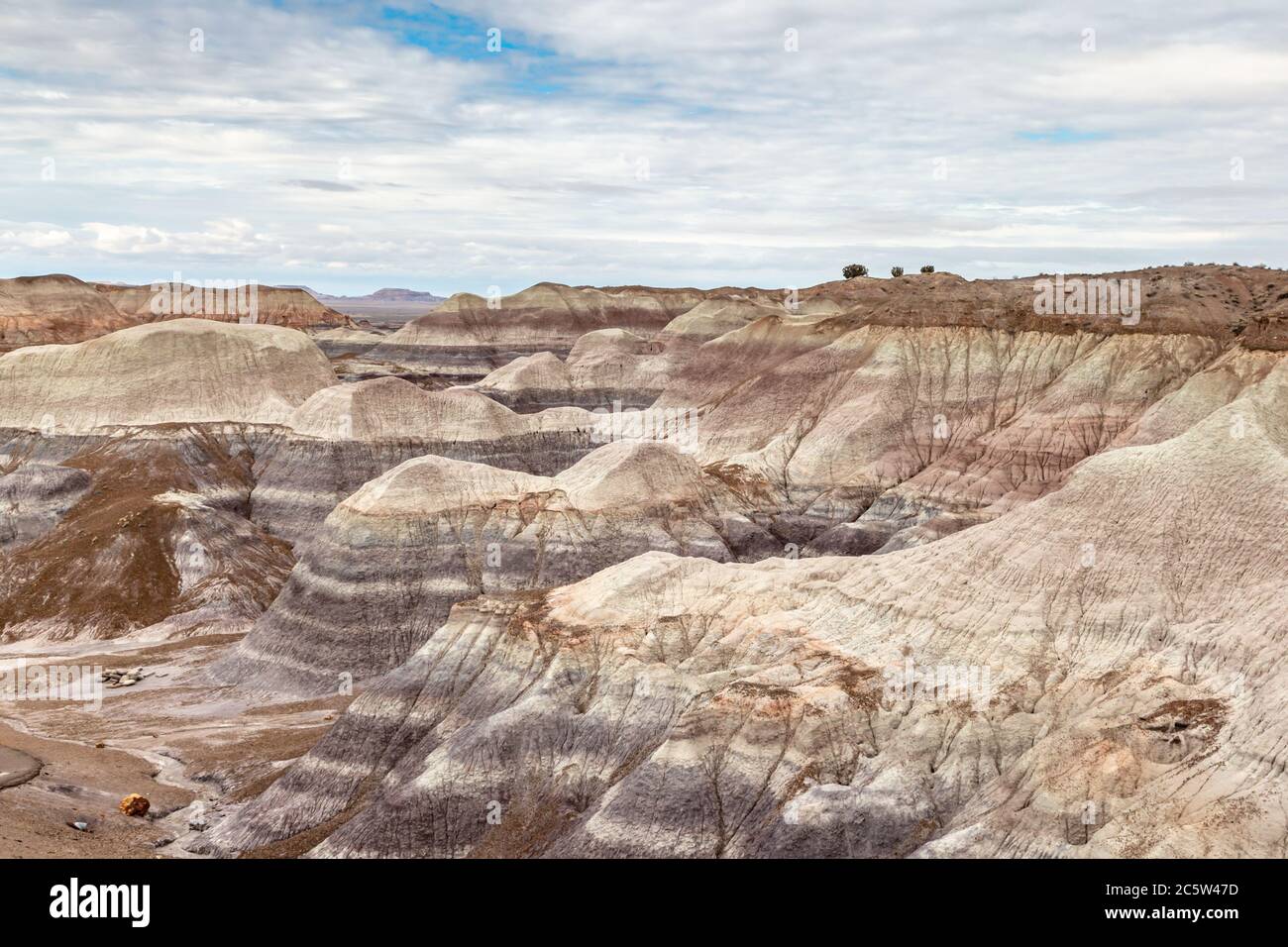 Vue sur les formations rocheuses colorées du Painted Desert, Arizona Banque D'Images
