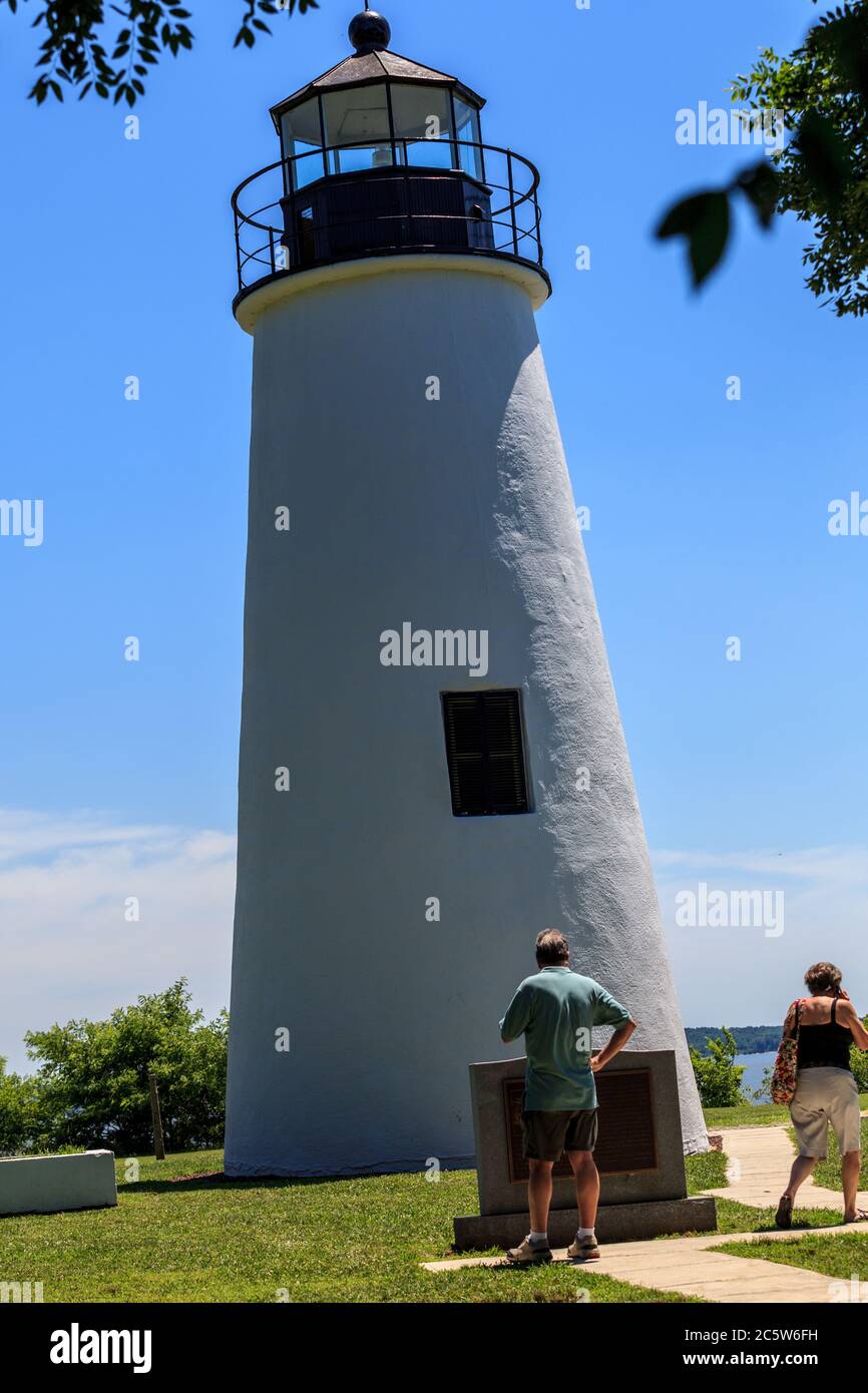 North East, MD, USA - 29 juin 2011 : le feu de la pointe Turkey est un phare historique à la tête de la baie de Chesapeake dans le Maryland. Banque D'Images