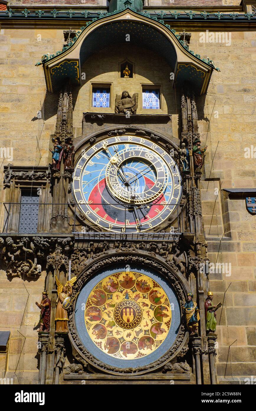 Horloge astronomique à la place de la Vieille ville de Prague, République tchèque Banque D'Images