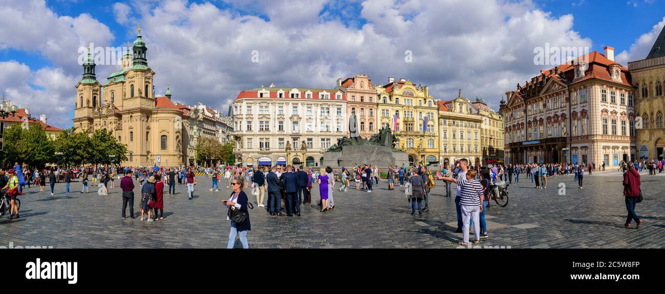 Panorama de la place de la Vieille ville à Prague, République tchèque Banque D'Images