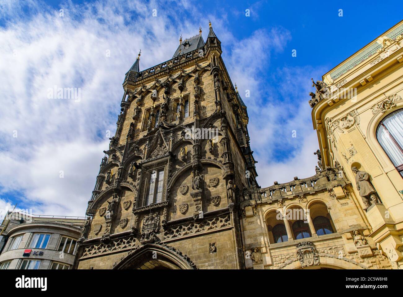 La tour Poudrière, une tour gothique à Prague, République Tchèque Banque D'Images