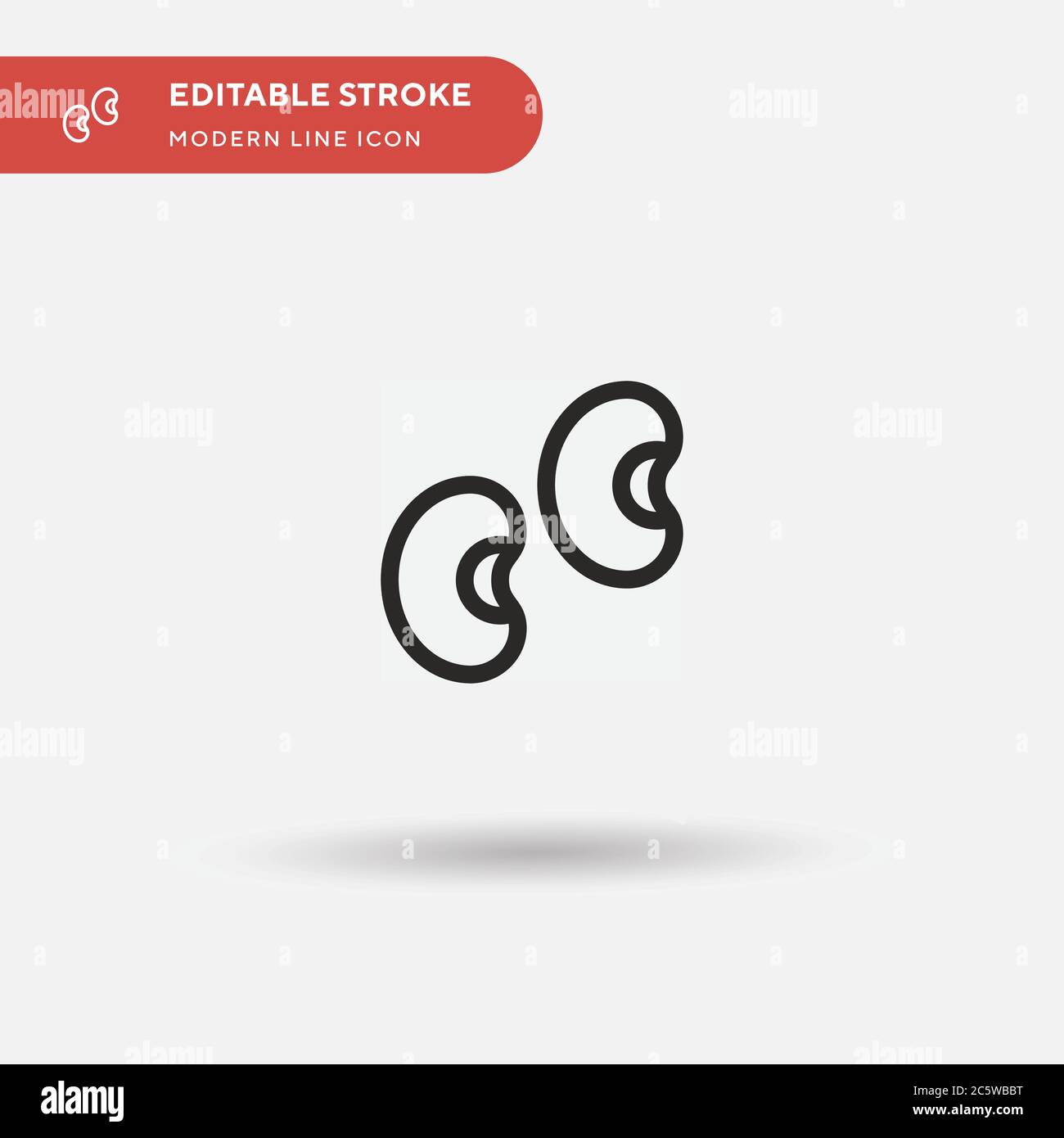 Icône de vecteur simple de beans. Modèle de conception de symbole d'illustration pour l'élément d'interface utilisateur Web mobile. Pictogramme moderne de couleur parfaite sur contour modifiable. Icônes de beans pour votre projet d'entreprise Illustration de Vecteur