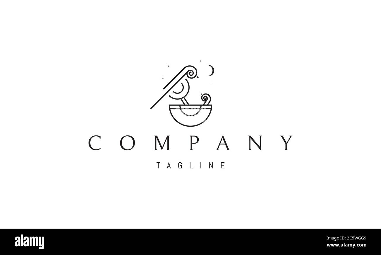 Logo vectoriel sur lequel une image abstraite d'un nid avec un oiseau et sa poussin. Illustration de Vecteur