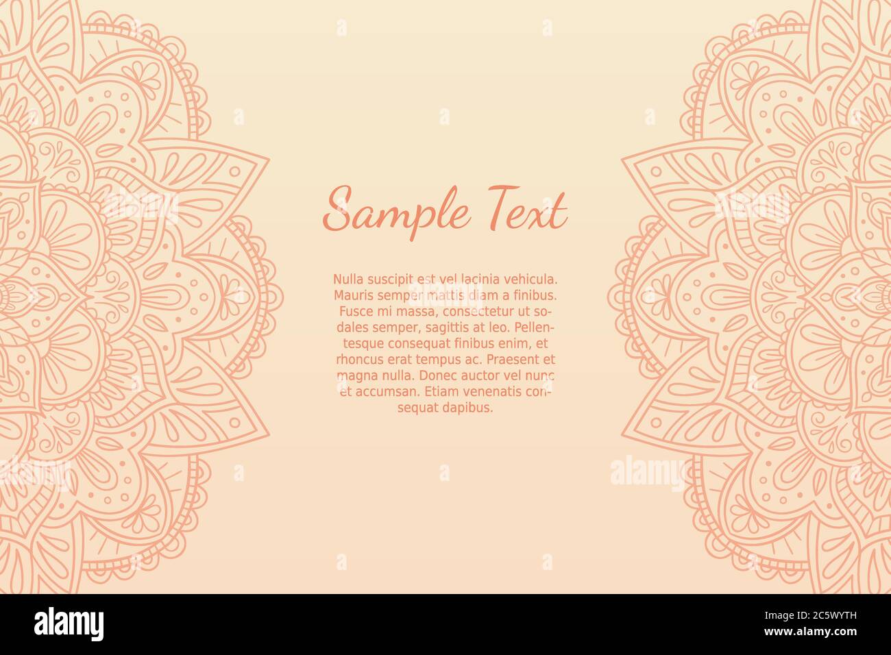 Motif Mandala dessiné à la main. Élément décoratif pour les fonds, les invitations, les cartes de vœux, les fonds d'écran, etc. Illustration vectorielle. Illustration de Vecteur
